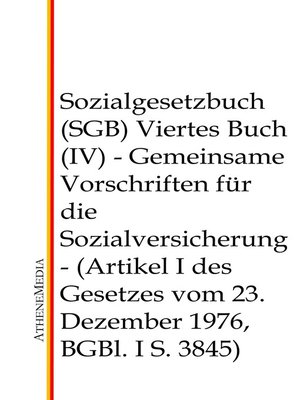 cover image of Sozialgesetzbuch (SGB)--Viertes Buch (IV)